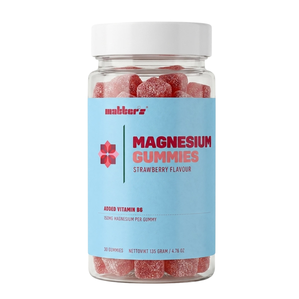 Magnesium 150mg + Vitamin B6 30 Gummies Jordgubb