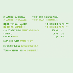 Apple Cider Vinegar Gummies + Vitamin C & Krom 30 Gummies Äpplesmak
