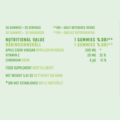 Apple Cider Vinegar Gummies + Vitamin C & Krom 30 Gummies Äpplesmak